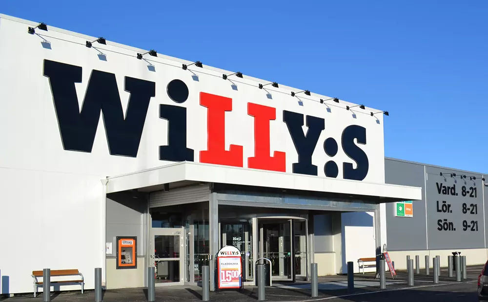 Bild på en Willys-butik utifrån