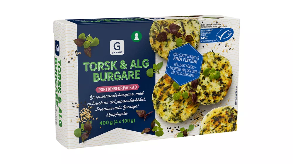 Garants torsk- och algburgare.