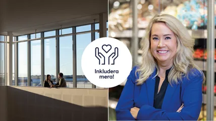 Axfoods HR-direktör Monica Längbo står i en av koncernens matbutiket