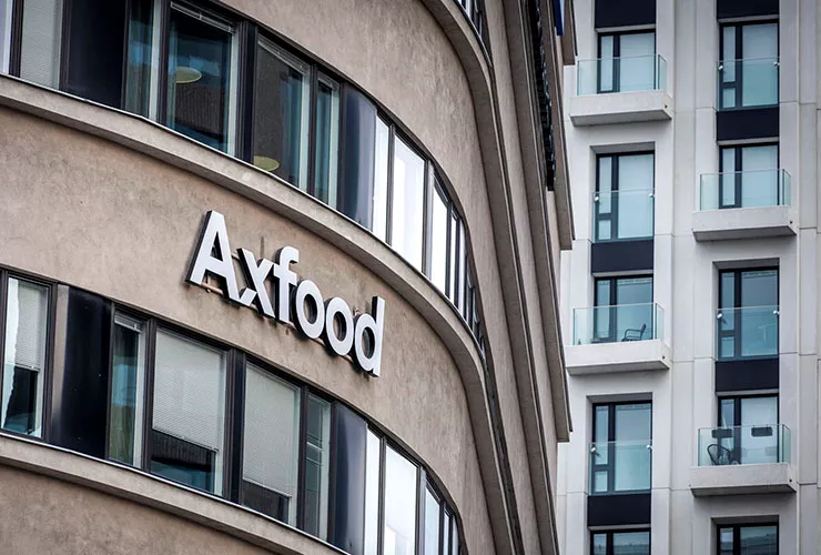 Fasad på Axfoods huvudkontor på Torsplan, Stockholm