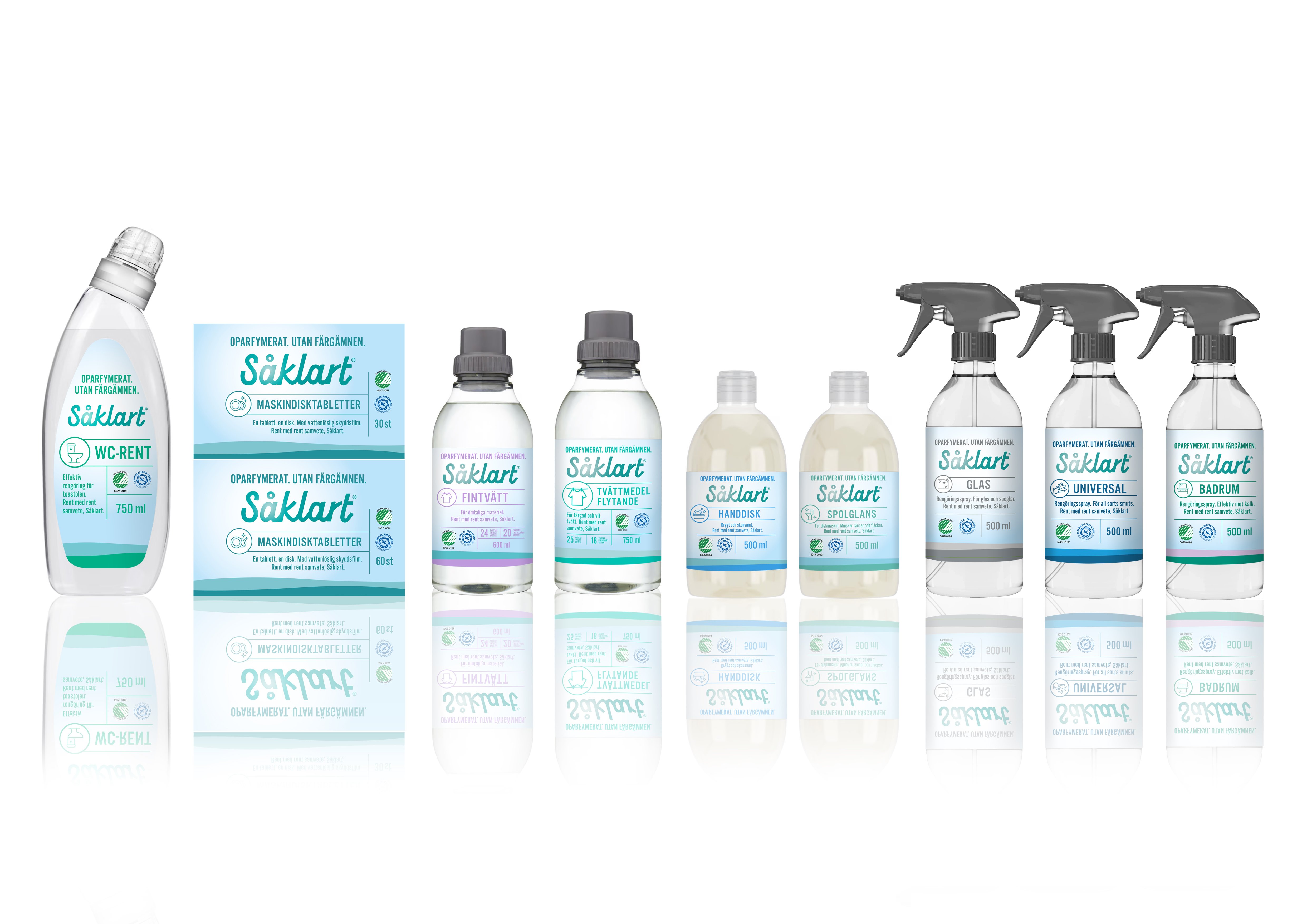 Samlingsbild på varor från Såklart